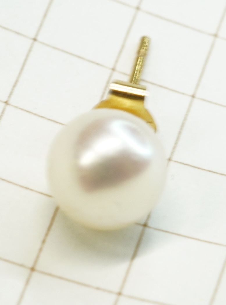真珠ピアス　片方1ヶ　大網てんとう虫　F16-059-4_画像4