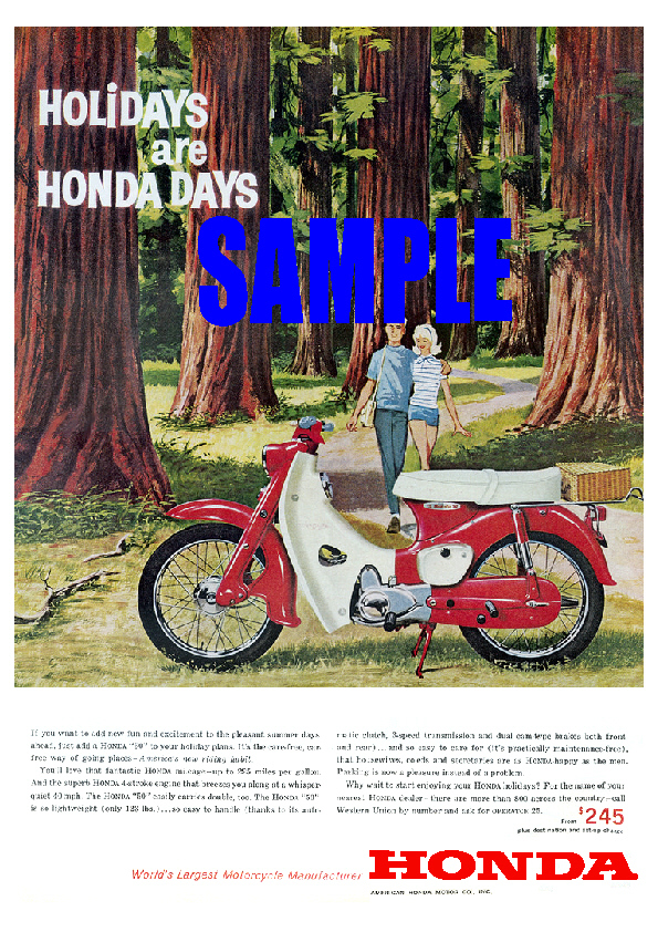 ◆1963年の自動車広告 ホンダ スーパーカブ 英国向け_画像1