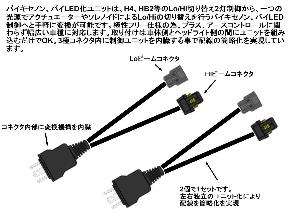 ソリオ/デリカD:2/MA15S/MB15S/ハロゲン(H4)ヘッドライト→純正HIDヘッドライト変換ハーネスキット/バイキセノン/後期/移植/交換_画像3