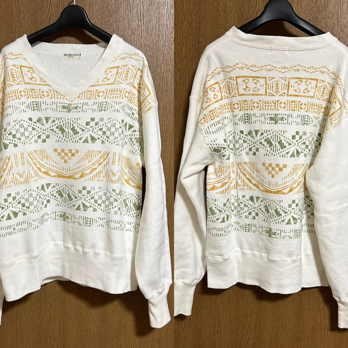 38-Mサイズ ヘラーズカフェbyウエアハウス 古着 Vネック 38-Mサイズ ヘラーズカフェbyウエアハウス 古着 Vネック