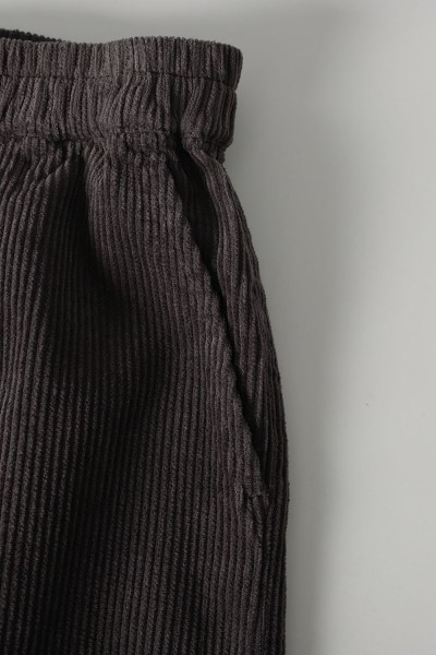 10件送料無料yh ズボン2016細畝 コーデュロイ 黒灰色 Lサイズ 綿100％ ズボン パンツ ガウチョパンツ フリーサイズ 着心地抜群 大人可愛_画像4