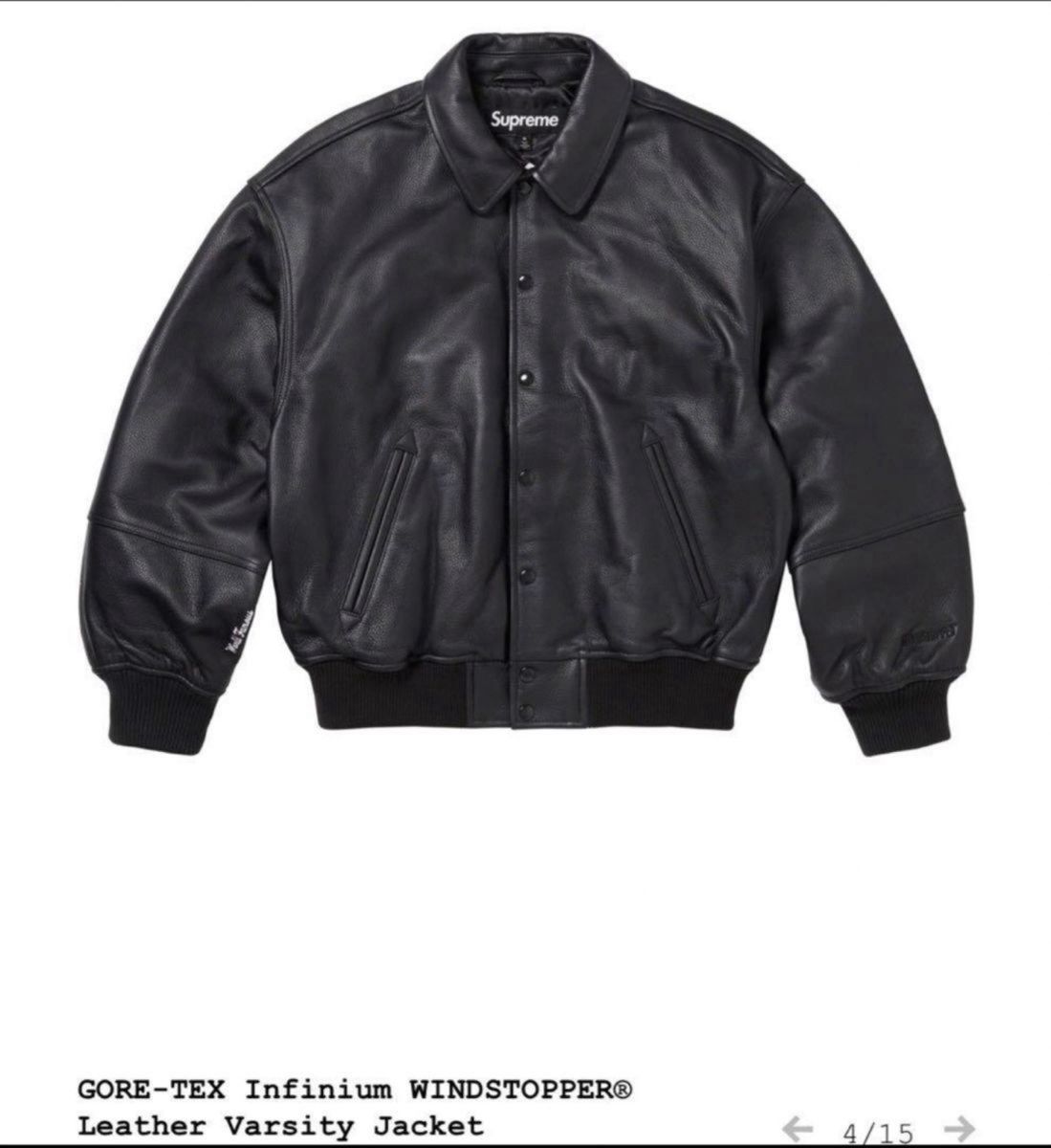 Supreme Gore-Tex Infinium Windstopper Leather Varsity Jacket Supreme Gore-Tex Infinium Windstopper Leather Varsity Jacket