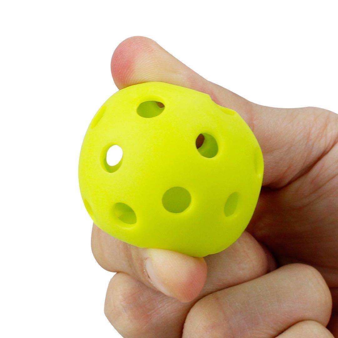 穴あきボール20個セット 直径41mm ゴルフ 球技 練習 黄緑