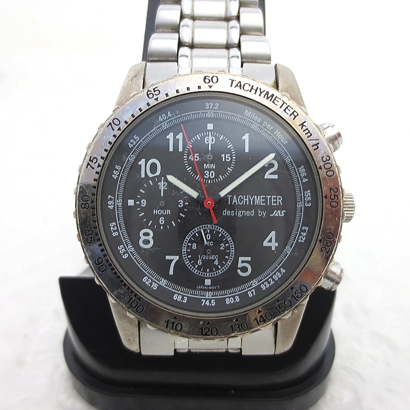 IW-7006R　日本エアシステム　腕時計　TACHYMETER JAS ジャンク_画像2