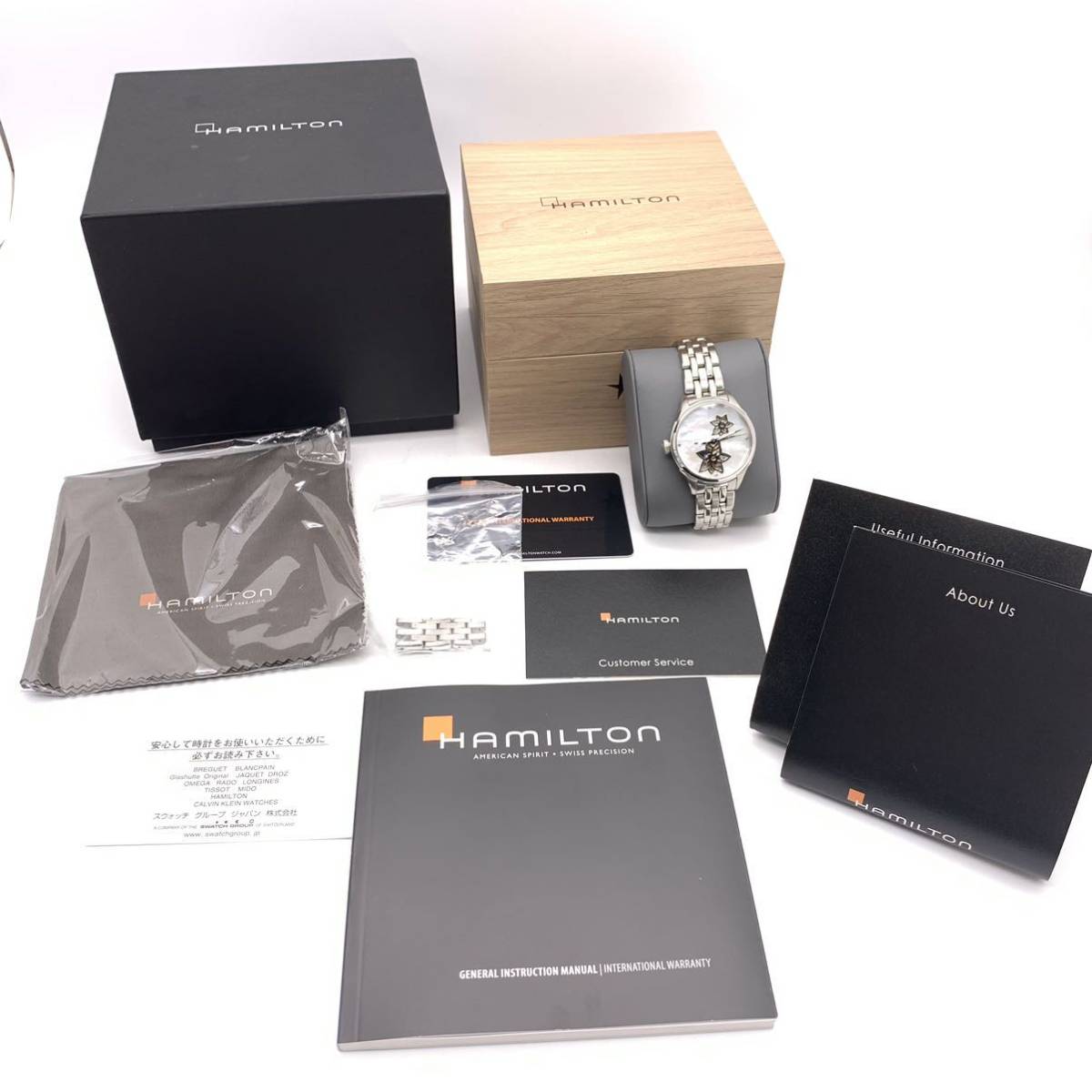 【美品/稼働品】 HAMILTON ハミルトン ジャズマスター オープンハート 自動巻き 白文字盤 シルバーカラー 腕時計 H321150 ギャラ 箱等_画像10