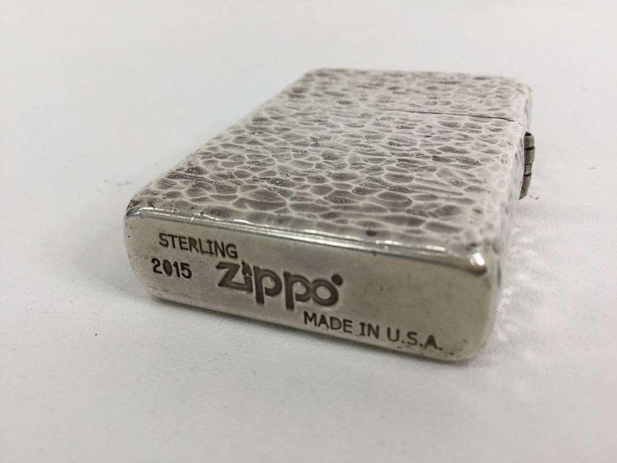 ●営KZ314-60-M　zippo スターリングシルバー 5面 ハンマートーン 純銀 STERLING SILVER 2015年製 喫煙具_画像7