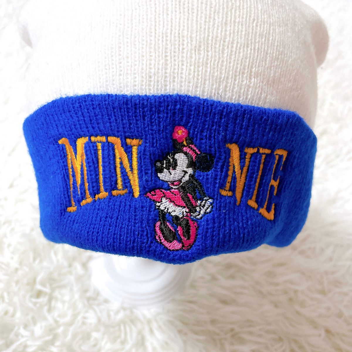美品★ミニー マウス ニット帽 帽子 ニットキャップ ディズニー レディース 防寒 Disney フリー 