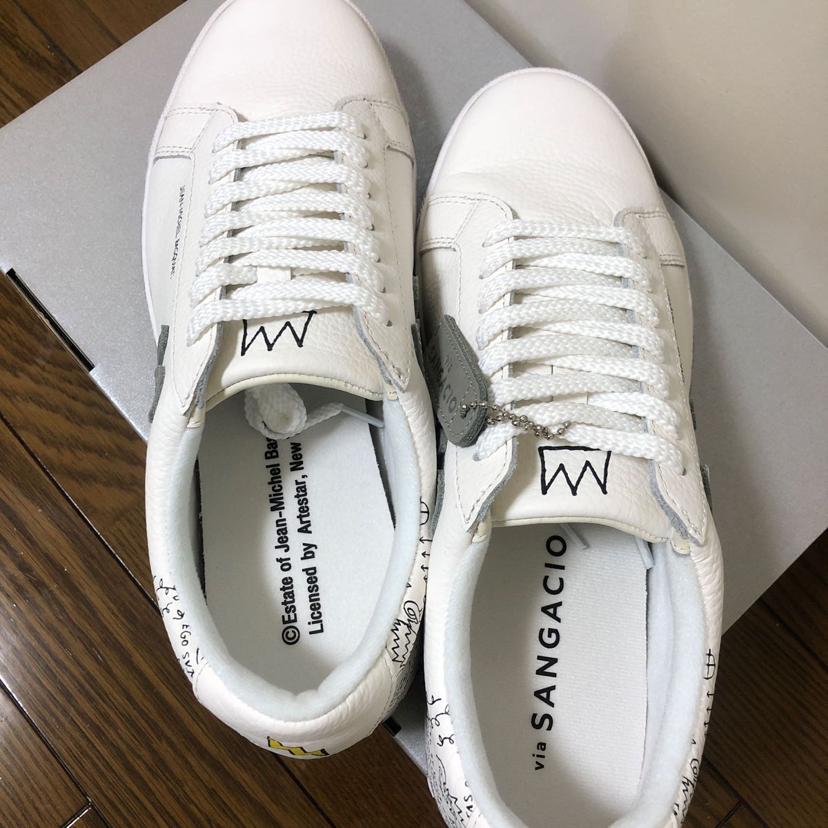 via SANGACIO サンガッチョ スニーカー ホワイト バスキア にゆ via SANGACIO サンガッチョ スニーカー ホワイト バスキア にゆ