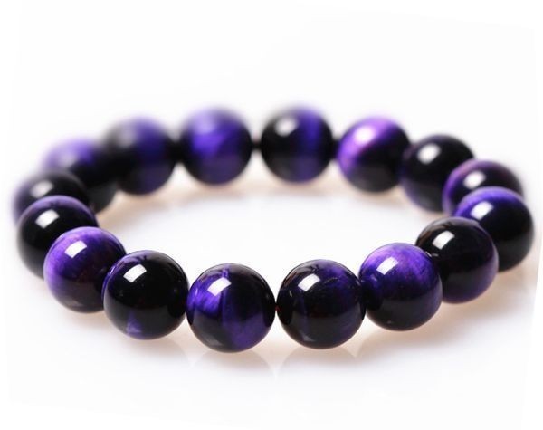 [EasternStar] 海外発送 7A パープル タイガーアイ Purple Tiger Eye 虎目石 虎眼石 玉サイズ8mm 1連売り 長さ約40cm_画像2