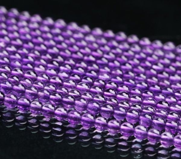 [EasternStar] 海外発送 7A 紫水晶 ディープ パープル アメジスト Amethyst 玉サイズ14mm 1連売り 長さ約40cm