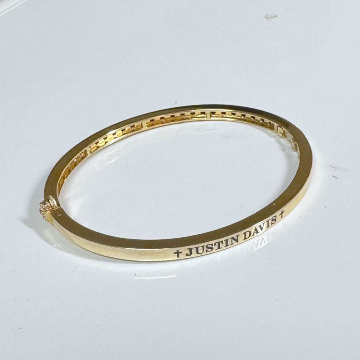  Justin Davis SBJ837 SUPERB STONE bangle L regular price 58,300 jpy postage 520 jpy ~ JUSTIN DAVIS bracele men's accessory gold black 