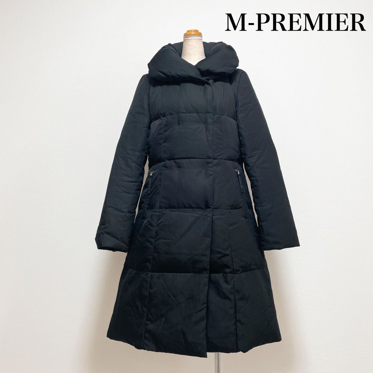 M-PREMIER エムプルミエ ダウンコート 黒 フェザー 冬 暖か 上品 美シルエット