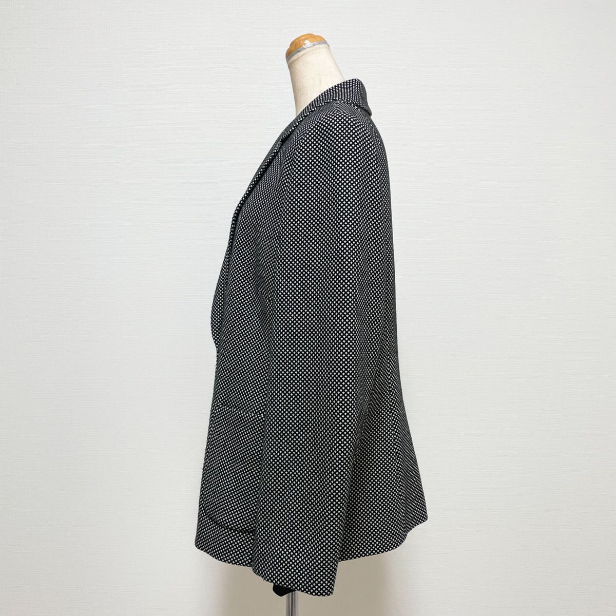 pierre cardin スカートスーツ ジャケット セットアップ ツイード 黒 大きいサイズ 日本製 お仕事 セレモニー