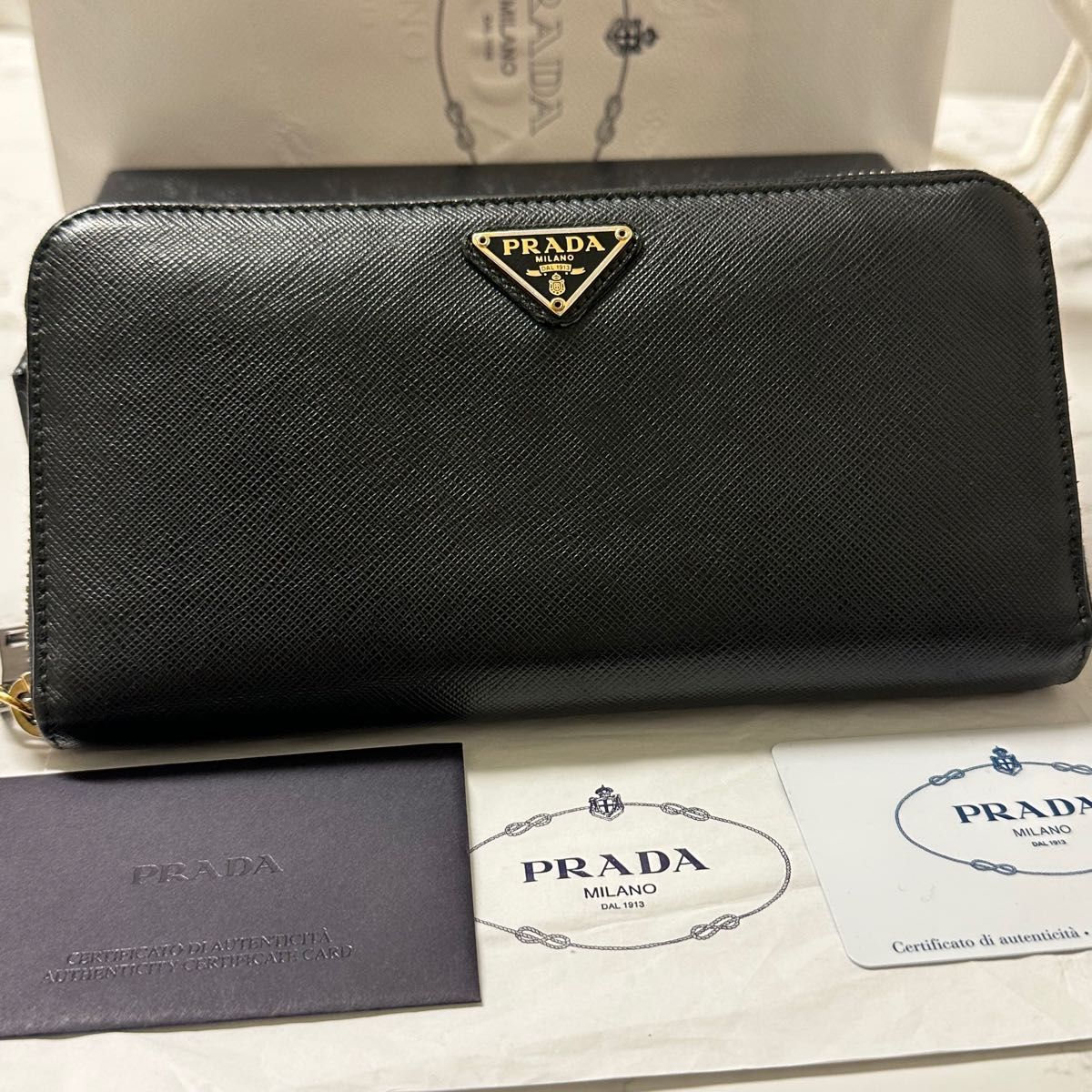 超良品‼️ プラダ PRADA 財布 長財布 バイカラー ラウンドファスナー