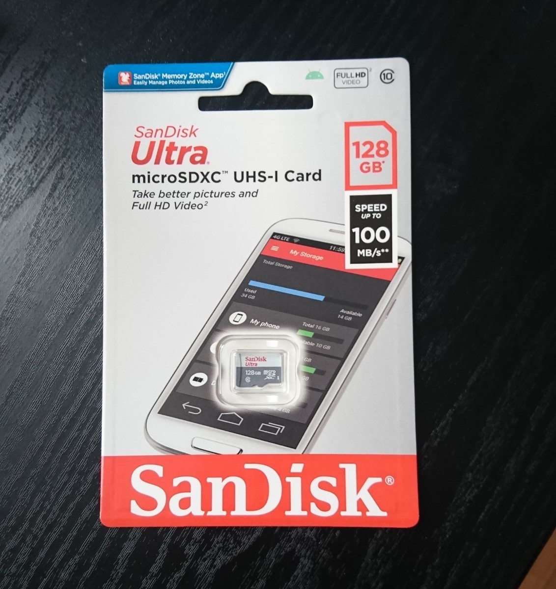 (2枚セット)SandiskマイクロSDカード128GB 100mb/s_画像1