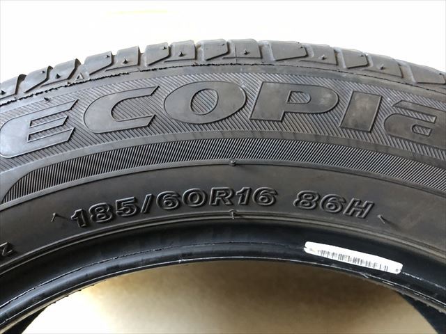 激安中古タイヤ　　185/60R16 86H BS ECOPIA EP25 22年製　　4本_画像6