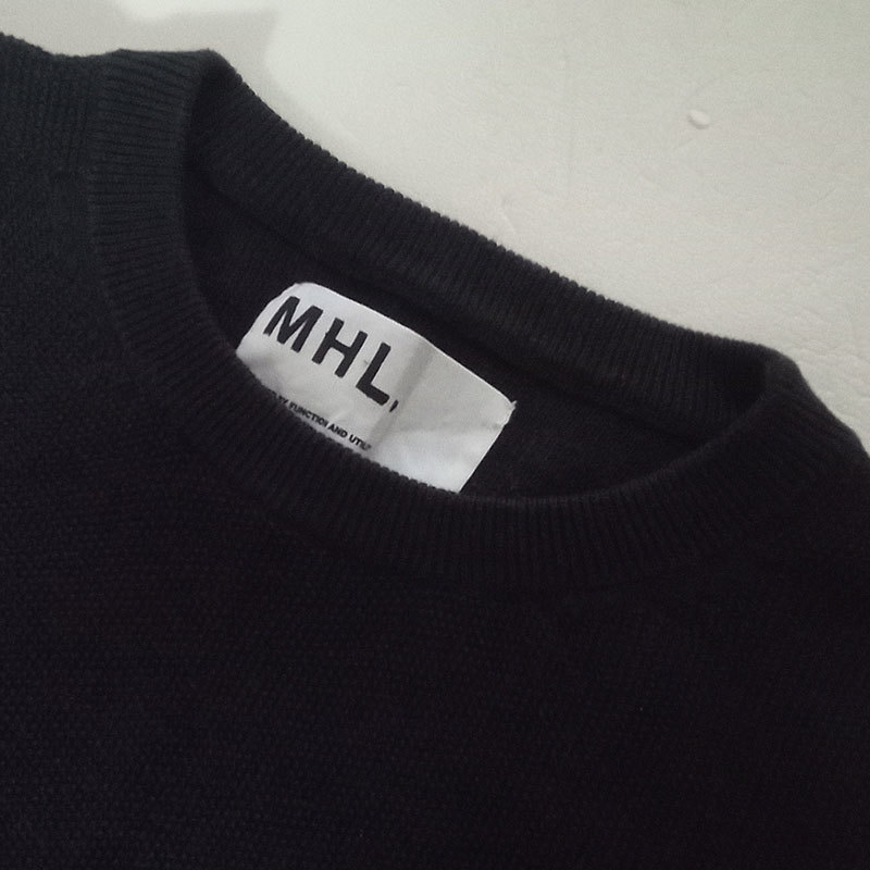 23-0035 マーガレットハウエル MHL.■ウール混 ニット セーター ブラック_画像2