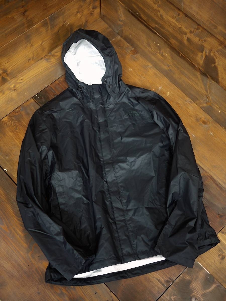 新品Sサイズ THE NORTH FACE MEN'S VENTURE JACKET ノースフェイス ナイロン ジャケットBlack×yellow 軽量防水ベンチャージャケット_画像3