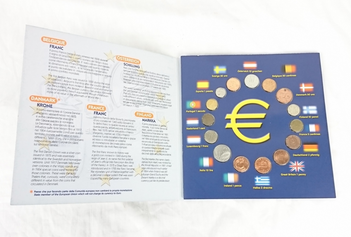  原文:【GU-261】2002 ユーロプログラム2 秦星コイン株式会社 EUROZONE 12 COUNTRIES COINSET & BANKNOTE / THE LAST EUROPEAN COINS セット