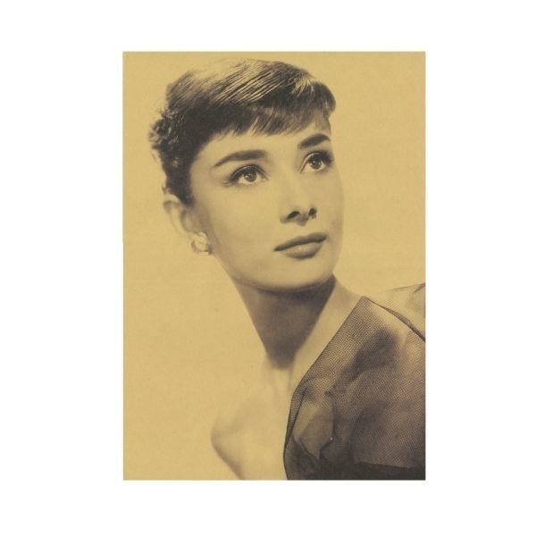 新品●B3サイズ ポスター オードリーヘップバーン Audrey Hepburn おしゃれなポスター レトロ インテリア スタイリッシュ セピア色_画像1