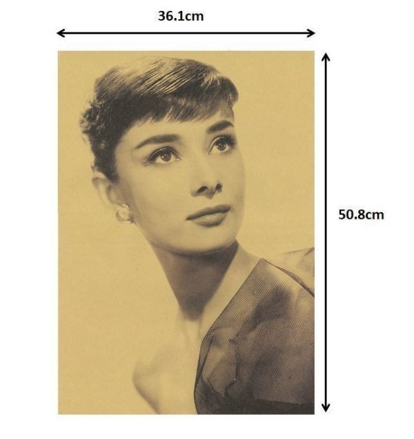 新品◆B3サイズ ポスター オードリーヘップバーン Audrey Hepburn おしゃれ ポスター レトロ インテリア スタイリッシュ セピア色_画像3