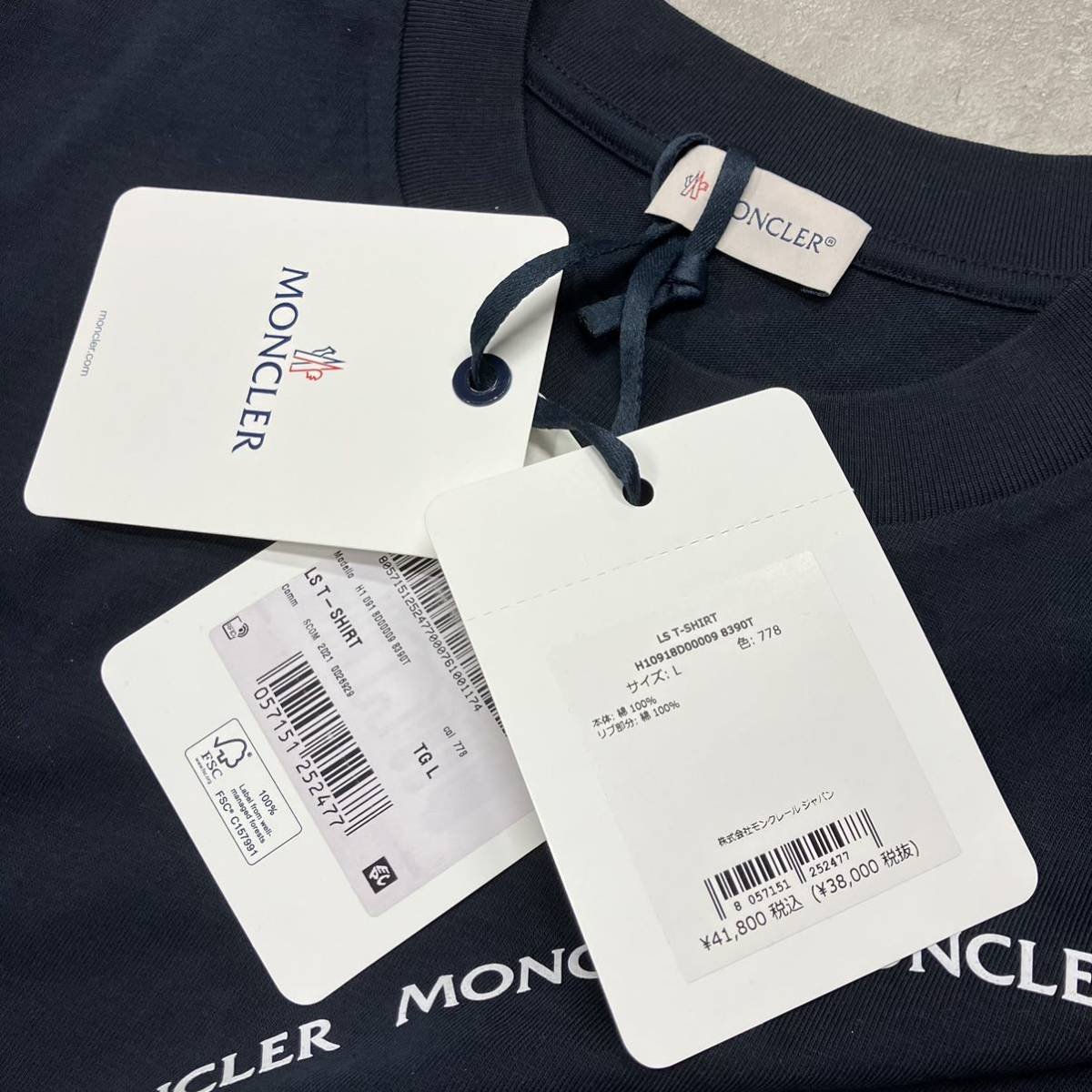 新品タグ付 MONCLER モンクレール Tシャツ ロンT L_画像4
