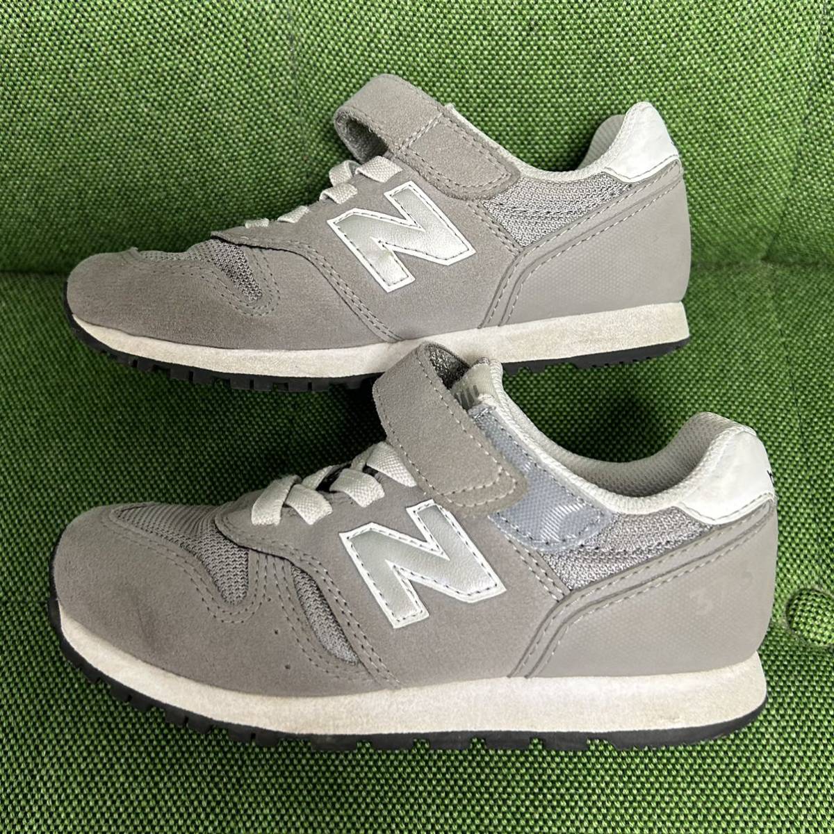 【18.0cm】即決！new balance ニューバランス YV373KG(グレー) 美中古品 箱なし キッズ 子供靴 スニーカー 親コーデ おしゃれ ベルクロ_画像4