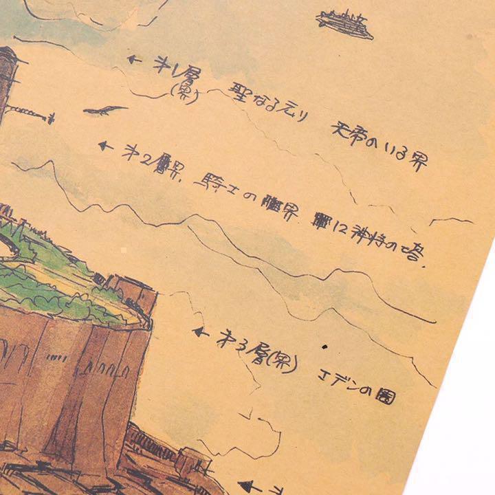 【匿名&補償付き配送】ジブリ 天空の城ラビュタ 設計図 ポスター / Studio Ghibli Castle Poster B3サイズ 縦 35cm x 横 51cm _画像6