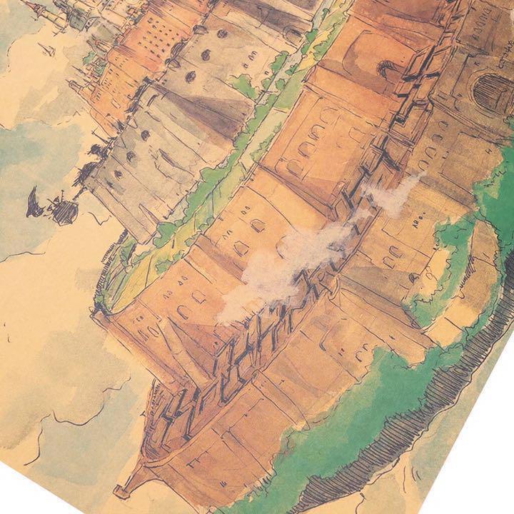 【匿名&補償付き配送】ジブリ 天空の城ラビュタ 設計図 ポスター / Studio Ghibli Castle Poster B3サイズ 縦 35cm x 横 51cm _画像8