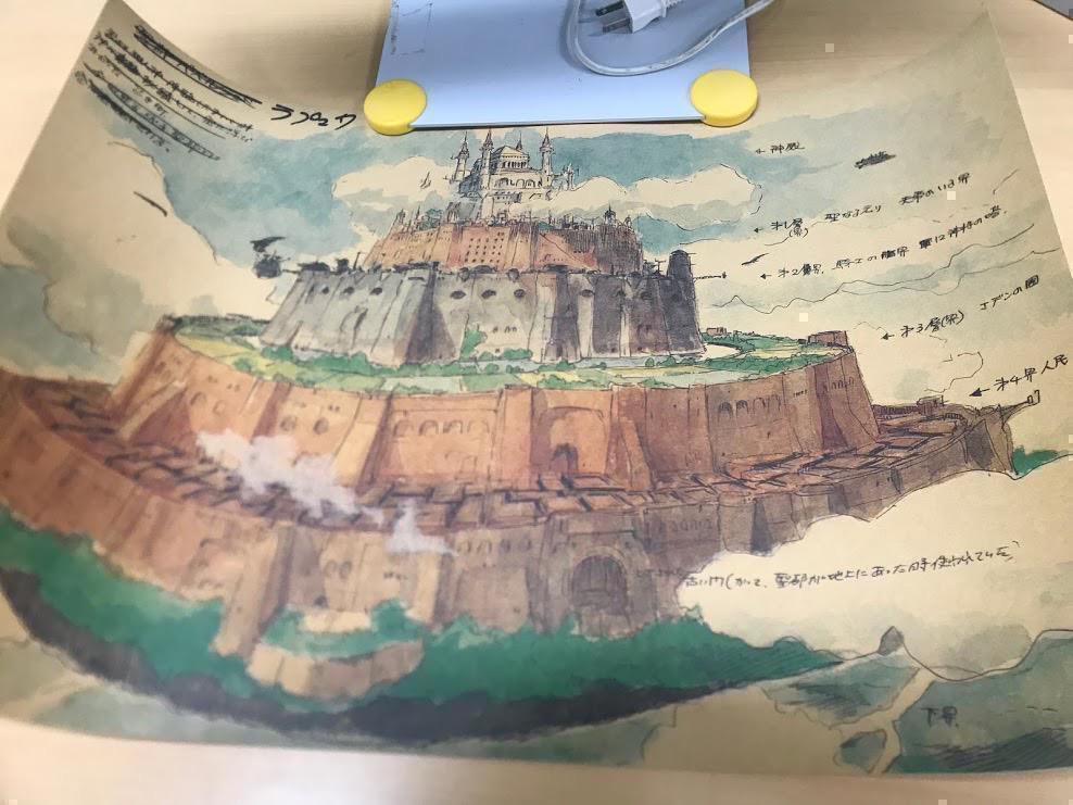 【匿名&補償付き配送】ジブリ 天空の城ラビュタ 設計図 ポスター / Studio Ghibli Castle Poster B3サイズ 縦 35cm x 横 51cm _画像2