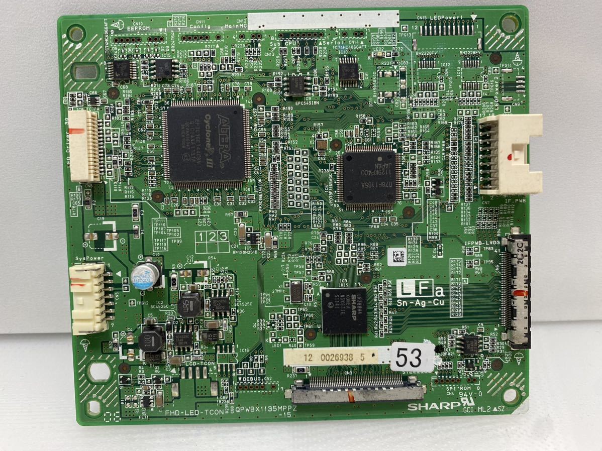 DP-11245 Sharp PN-R903 FHD LED T-Con Board (QPWBX1135MPPA) QPWBX1135MPPA-34_画像1