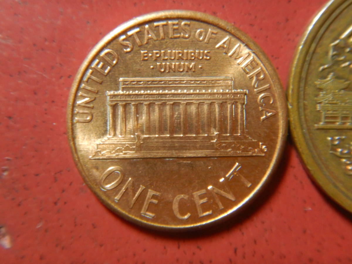 外国・USA／リンカーン１セント銅張り亜鉛貨（1992年D）　231111_画像2