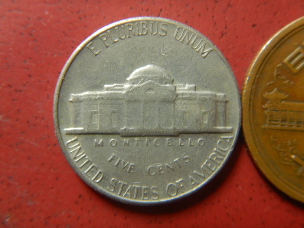 外国・USA／ジェファーソン５セント白銅貨（1965年）　231106_画像2