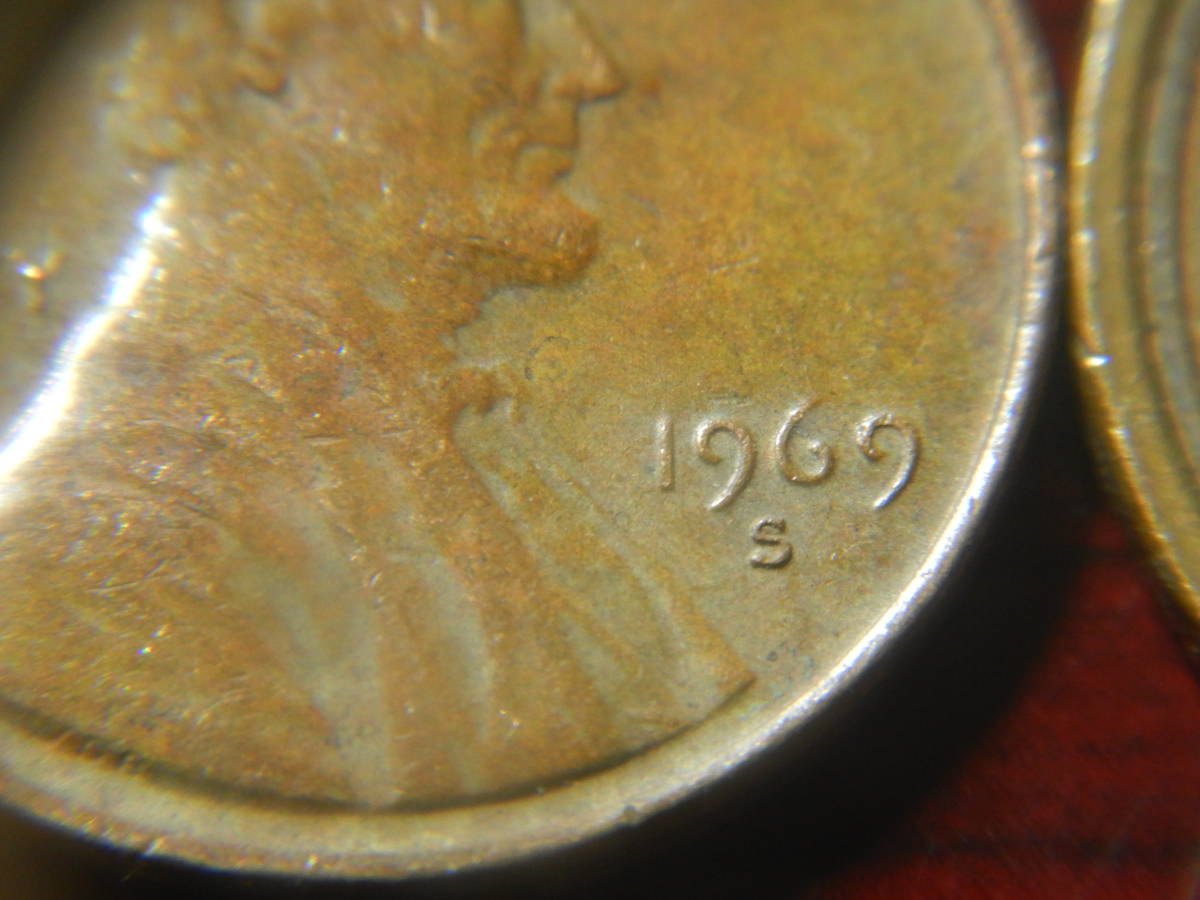 外国・USA／リンカーン１セント黄銅貨（1969年S）　231112_画像4