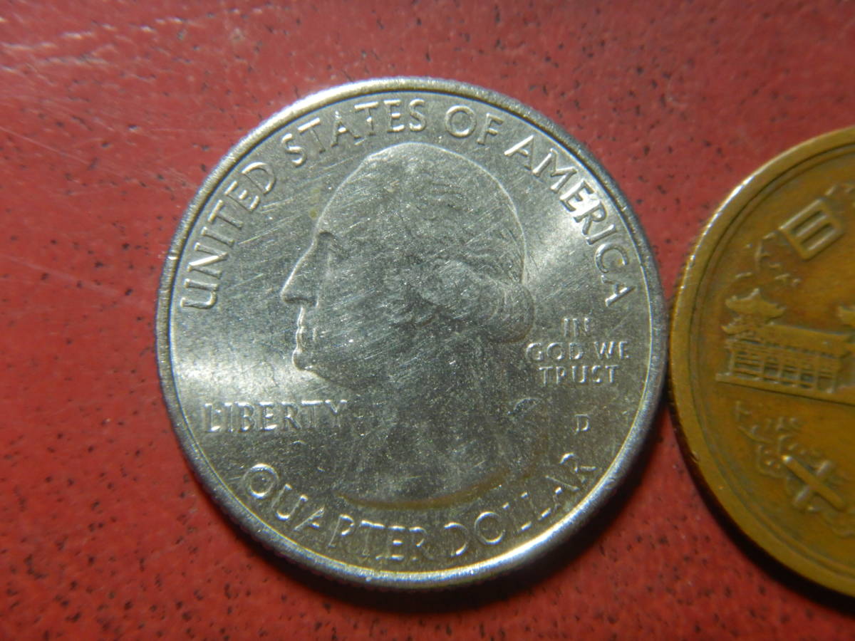 外国・USA／ワシントン２５セント白銅張り銅貨：ブルーリッジパークウエイ（2015年D）　231110_画像2