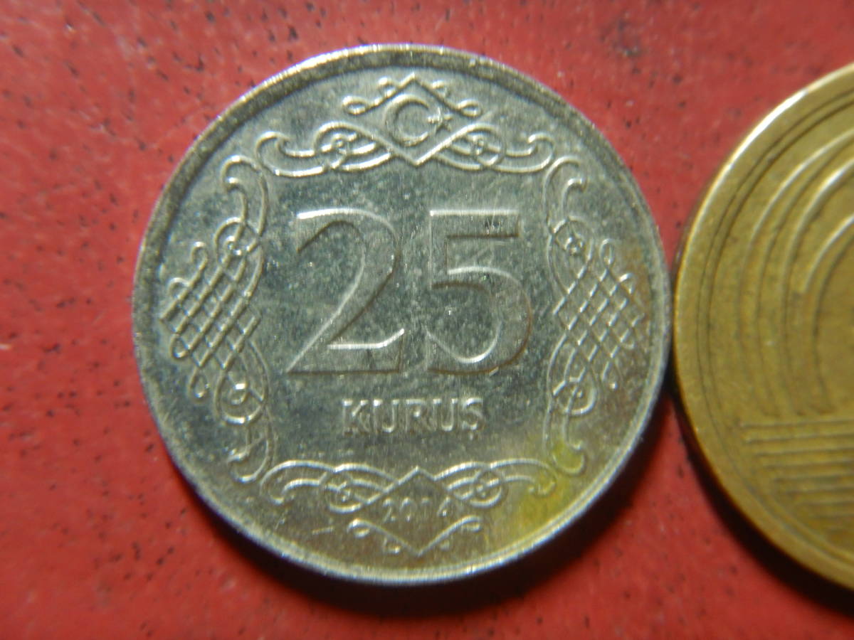 外国・トルコ／２５クルス洋銀貨（2014年）　231127_画像2