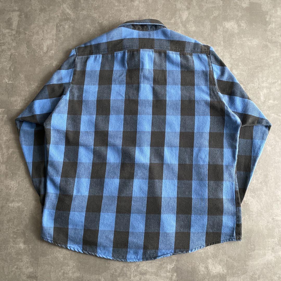 80s ビンテージ USA製 PRIVATE PROPERTY フランネル シャツ USA製 青×黒 チェック ブルー ブラック XL 80年代 ネルシャツ アメリカ製 80s ビンテージ USA製 PRIVATE PROPERTY フランネル シャツ USA製 青×黒 チェック ブルー ブラック XL 80年代 ネルシャツ アメリカ製