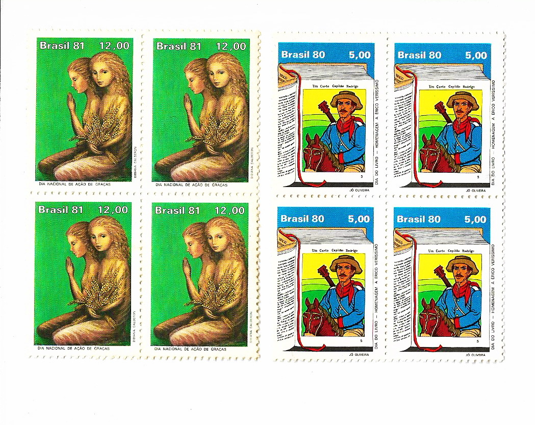 ブラジル古い切手　いろいろ 未済混 95枚 + 4枚ブロック x 10枚 - zk-704_画像8