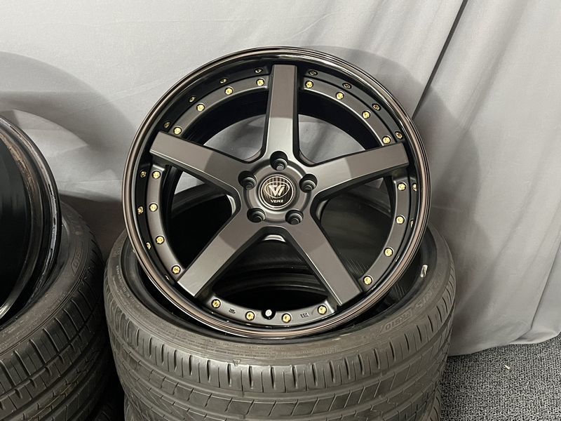 WN82☆★KUHL VERZ-WHEELS KCV03 19インチ8.5J+31 PCD5H-114.3 マッドブラック+ブロンズリム 2本☆★ _画像5