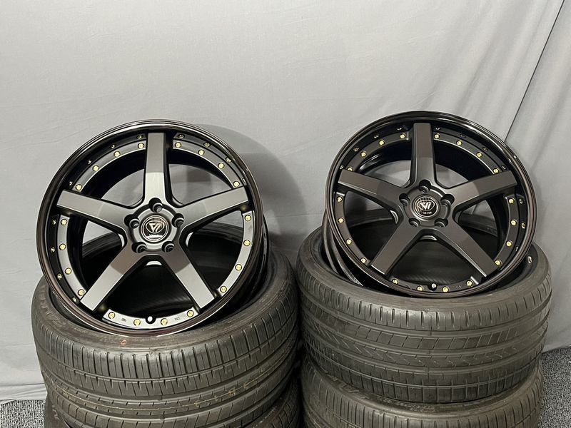 WN82☆★KUHL VERZ-WHEELS KCV03 19インチ8.5J+31 PCD5H-114.3 マッドブラック+ブロンズリム 2本☆★ _画像1