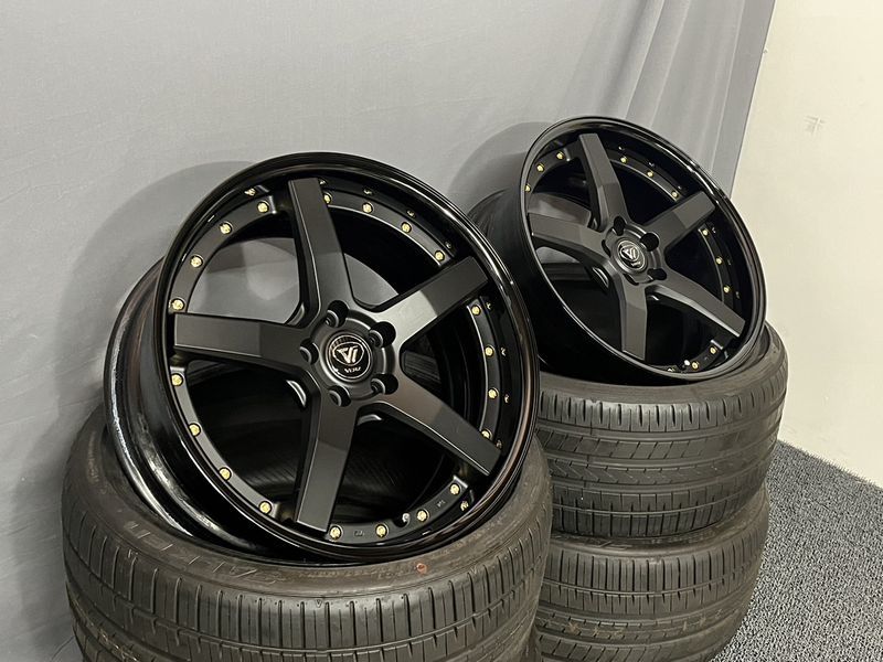 WN82☆★KUHL VERZ-WHEELS KCV03 19インチ8.5J+31 PCD5H-114.3 マッドブラック+ブロンズリム 2本☆★ _画像2