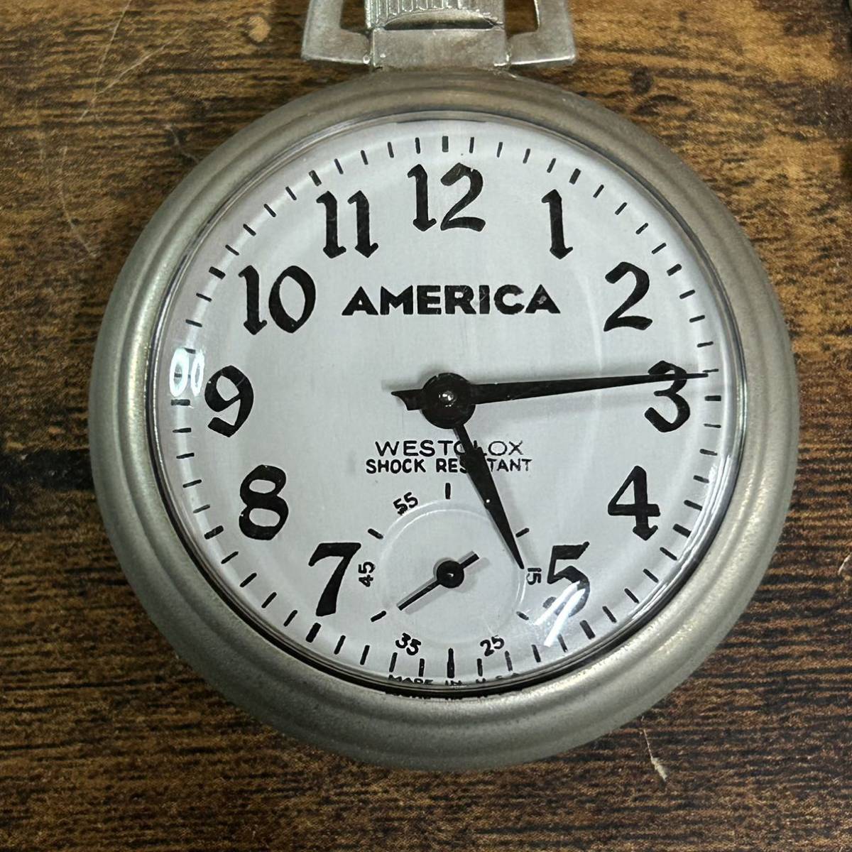 WESTCLOX ウエストクロックス AMERICA Ⅱ アメリカ ポケットウォッチ 懐中時計 時計 MADE IN USA アンティーク 中古品_画像5