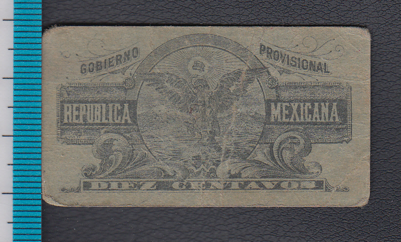 Pick#S698/メキシコ革命期 厚紙紙幣 連邦管区 10センタボ（1914）[2738]_画像2