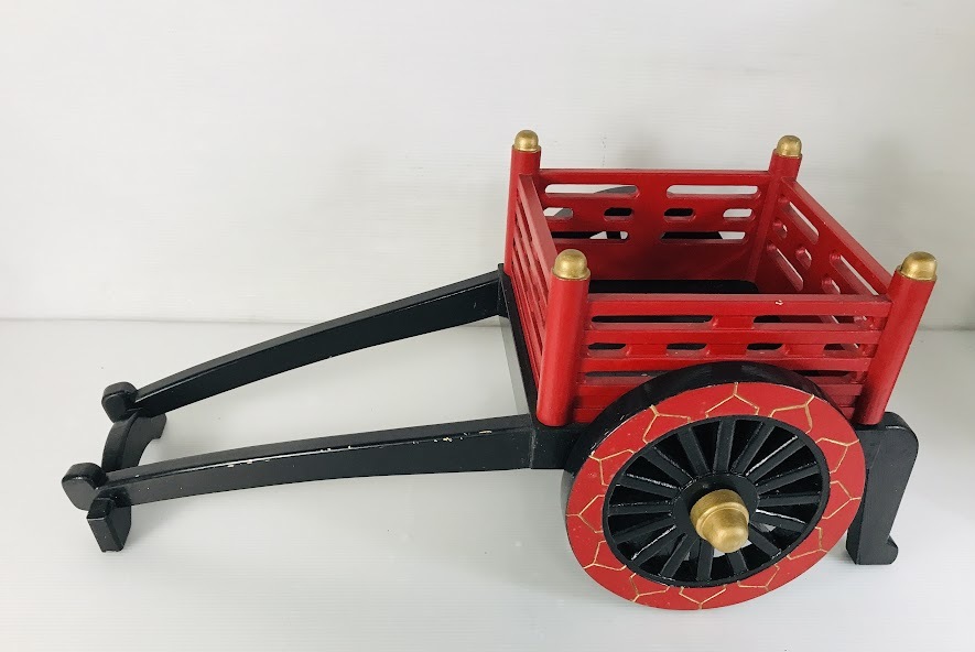 枝/御所車/約 縦73x横45x高さ31cm/木製/和風/置物/飾り物/インテリア/アンティーク/枝11-23後_画像2