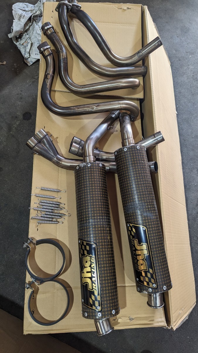 RVF400 VFR400 JHA jha 2本出しカーボンマフラー 希少な当時物 RVF400 VFR400 JHA jha 2本出しカーボンマフラー 希少な当時物