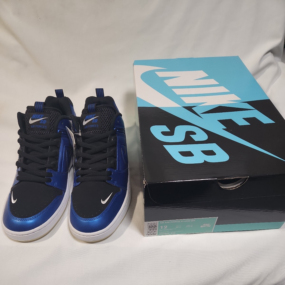 SB AIR FORCE 2 LOW QS 未使用 30cm US12 AV3800 440 BLUE BLACK_画像1