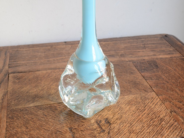 アンティーク花器 オブジェ ヴィンテージ デザイン ガラス器 フラワーベース 花瓶 一輪挿し(H35.5cm)_画像4