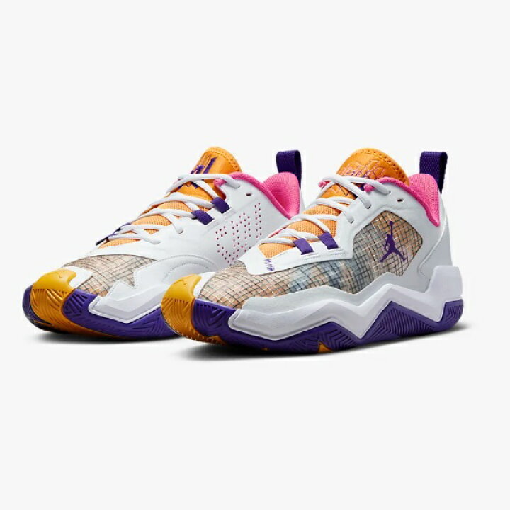 早割切符 27.5cm バスケットボールシューズ PF 4 ONETAKE JORDAN NIKE DO7192-100 白/紫/黄/ピンク PF 4 ワンテイク ジョーダン ナイキ 27.5cm