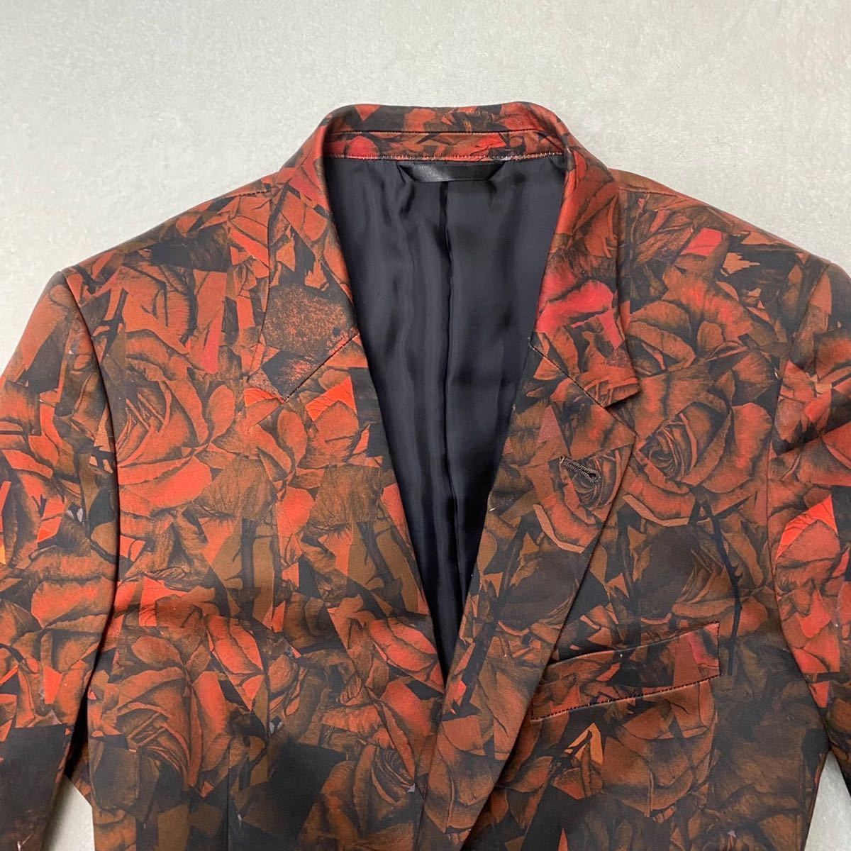 即完売品【新品 希少XL】ポールスミス ローズ グラデーション Paul Smith テーラードジャケット ブレザー 薔薇柄 ドット柄 花柄 高級感◎_画像3