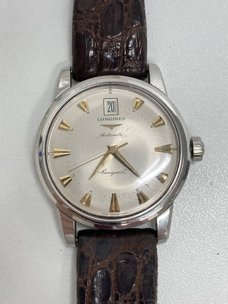 【37284】LONGINES　ロンジン　コンクエスト　AUTOMATIC　633-72904001　稼動　訳アリ（龍頭破損）_画像3